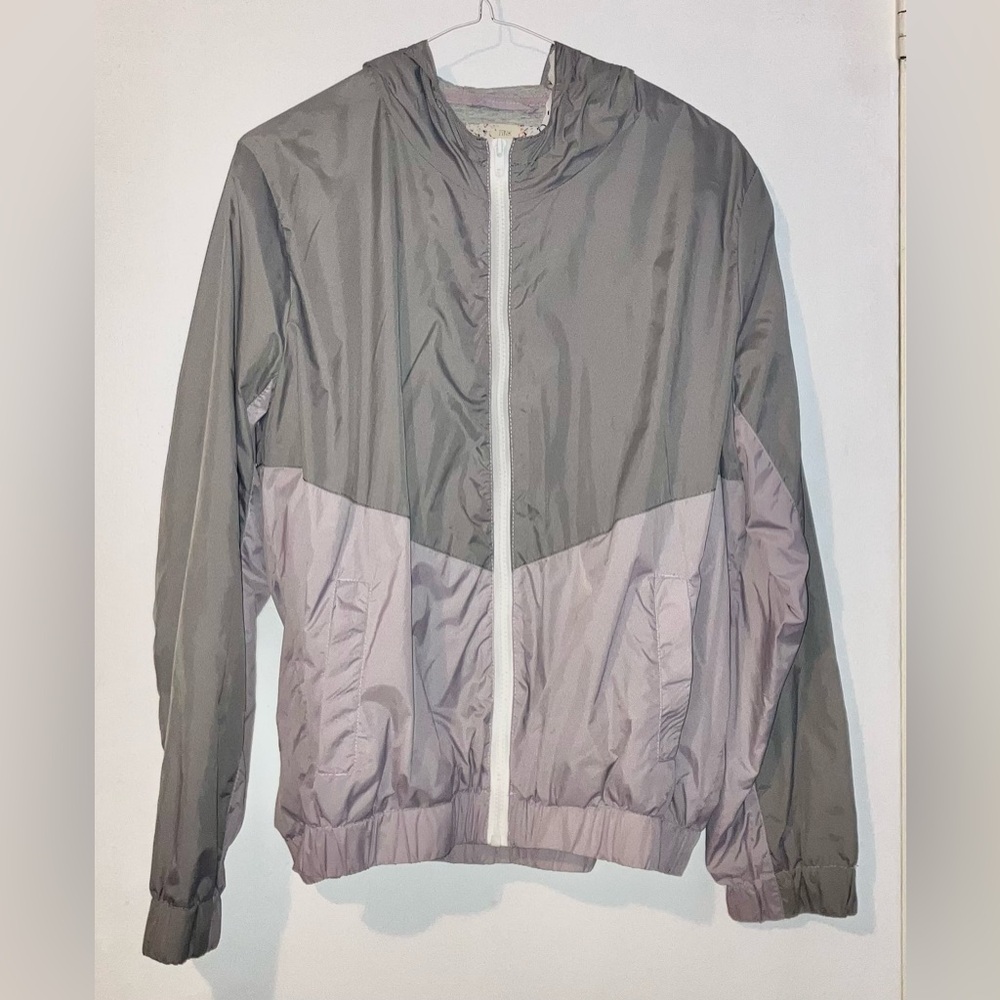 Large Two-Tone Purple Gray Windbreaker Jacket